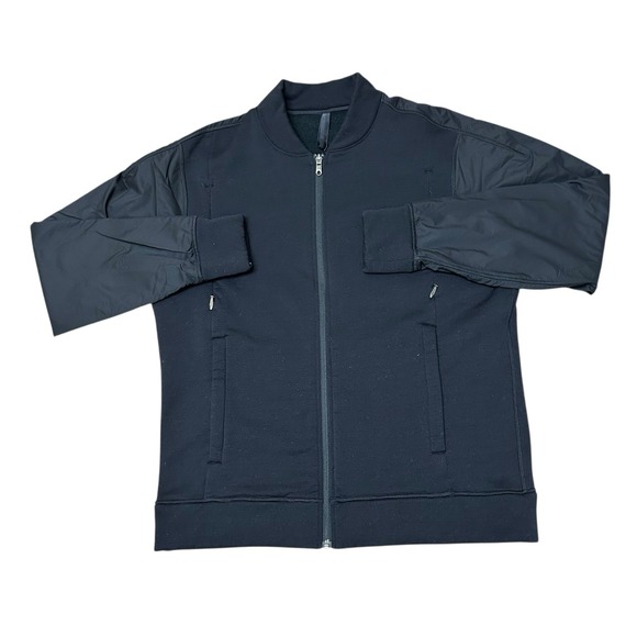 Lululemon Men's Fleece Lined XL Black Bomber Jacket Full‎ Zip Packable